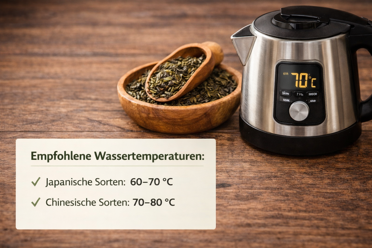 Empfohlene Wassertemperaturen: