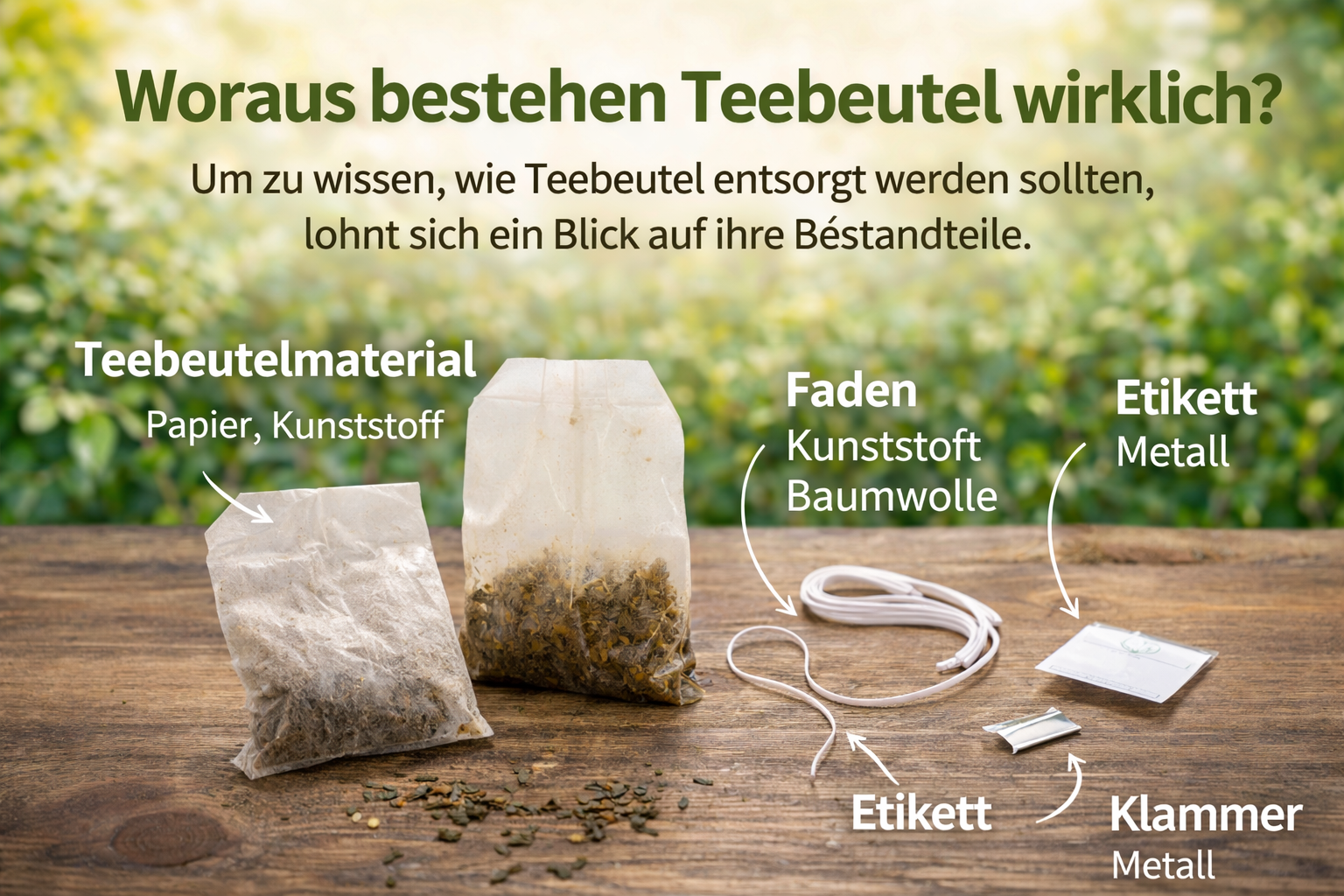 Woraus bestehen Teebeutel wirklich? Um zu wissen, wie Teebeutel entsorgt werden sollten, lohnt sich ein Blick auf ihre Bestandteile: